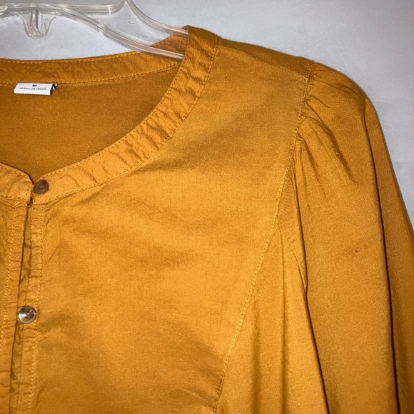 Old Navy Womens Ochre Yellow Bib Collar Blouse / Top Size M - Picture 8 of 15